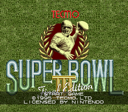 Tecmo Super Bowl III - Final Edition (USA) Title Screen